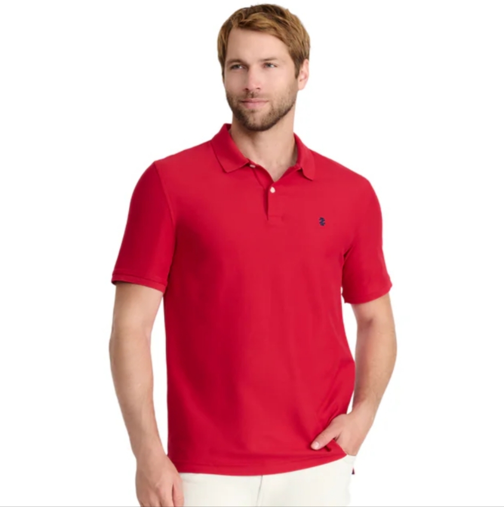 Izod Advantage Performance Polo Shirt Short Sleeve Golf Active Top Mens XXL Red